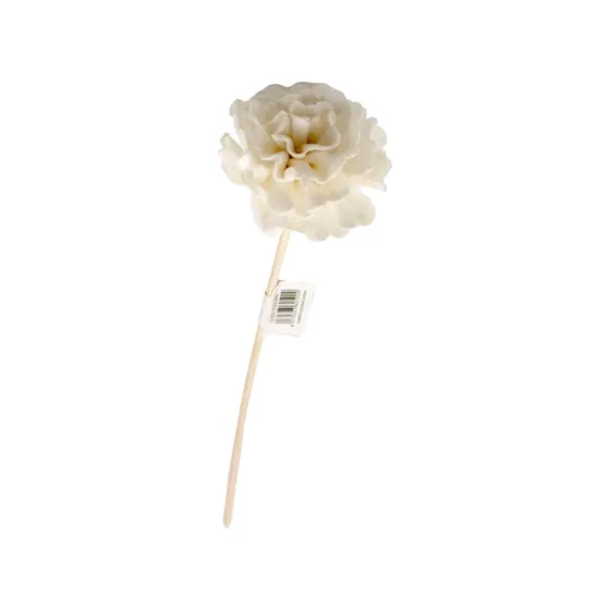 Vareta Decorativa Flor Artificial Crisantemo 05X22Cm Em Rattan Com 06 Unidades