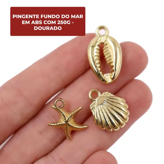 Pingente Fundo Do Mar Em Abs Com 250G - Dourado