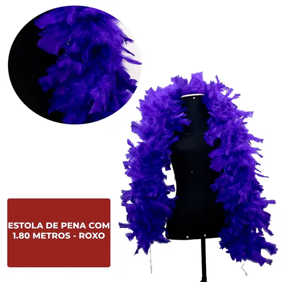 Estola De Pena Com 1.80 Metros - Roxo