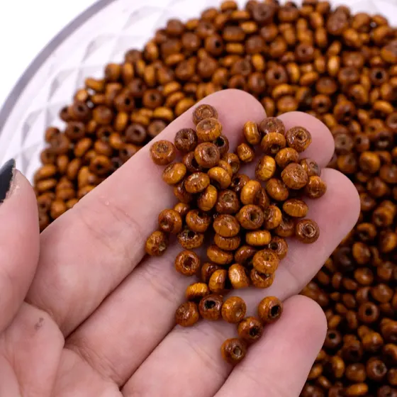 Bola Passante 04Mm Em Madeira Com 500G