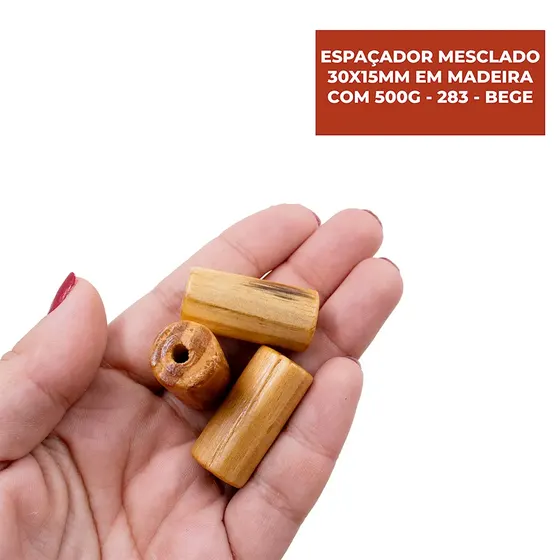 Espacador Mesclado 30X15Mm Em Madeira Com 500G