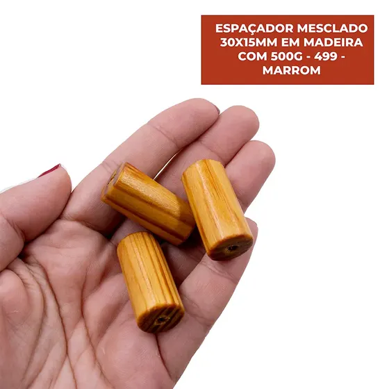 Espacador Mesclado 30X15Mm Em Madeira Com 500G