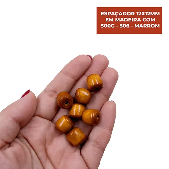 Espacador 12X12Mm Em Madeira Com 500G