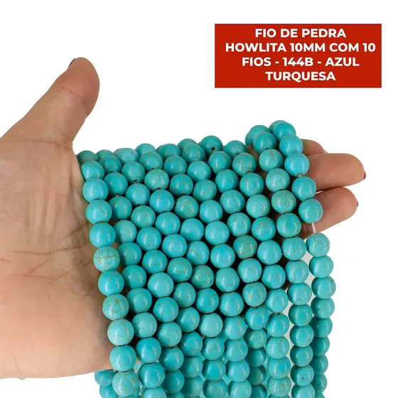 Fio De Pedra Howlita 10Mm Com 10 Fios