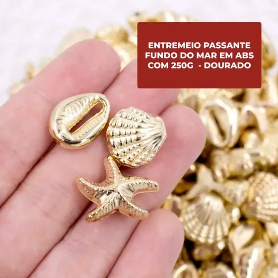 Entremeio Passante Fundo Do Mar Em Abs Com 250G - Dourado