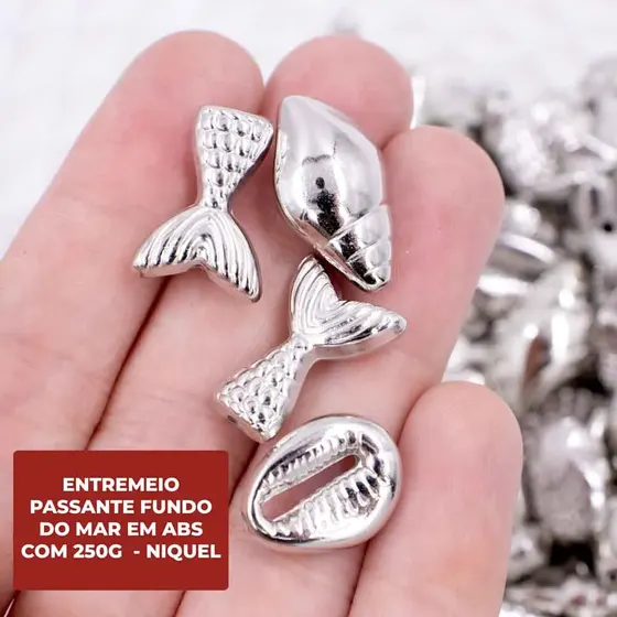 Entremeio Passante Fundo Do Mar Em Abs Com 250G - Niquel