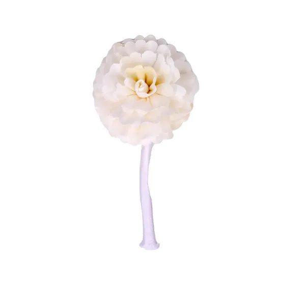 Flor Decorativa 06Cm Em Rattan Com 06 Pecas