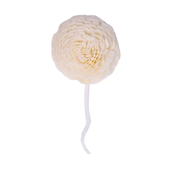Flor Espiral Decorativa 06Cm Em Rattan Com 06 Pecas