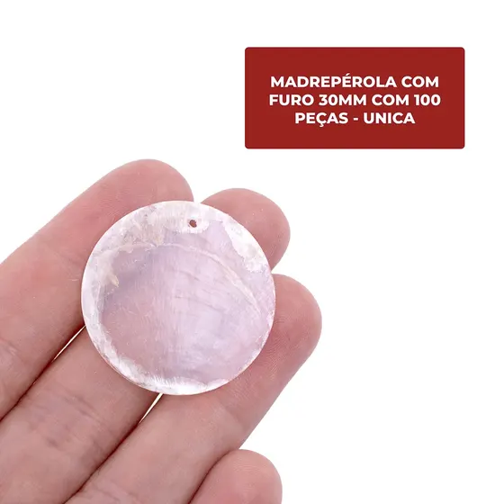 Madreperola Com Furo 30Mm Com 100 Pecas