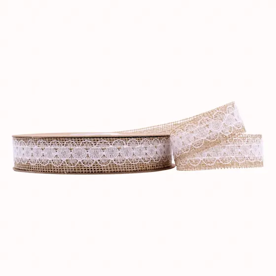 Fita De Juta Renda Central 20Mm Com 9 Metros