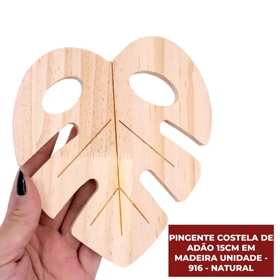 Pingente Costela De Adao 15Cm Em Madeira Unidade