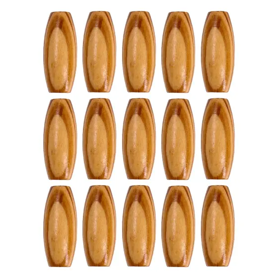 Arroz Passante Mesclado 12X30Mm Em Madeira Com 500G