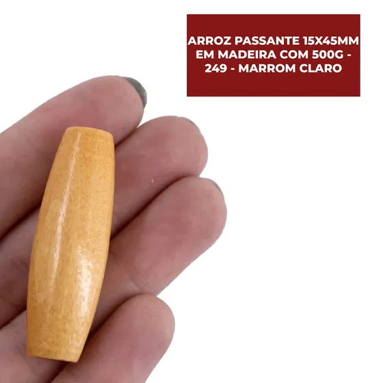 Arroz Passante 15X45Mm Em Madeira Com 500G