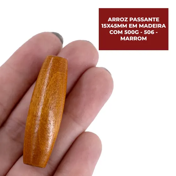 Arroz Passante 15X45Mm Em Madeira Com 500G