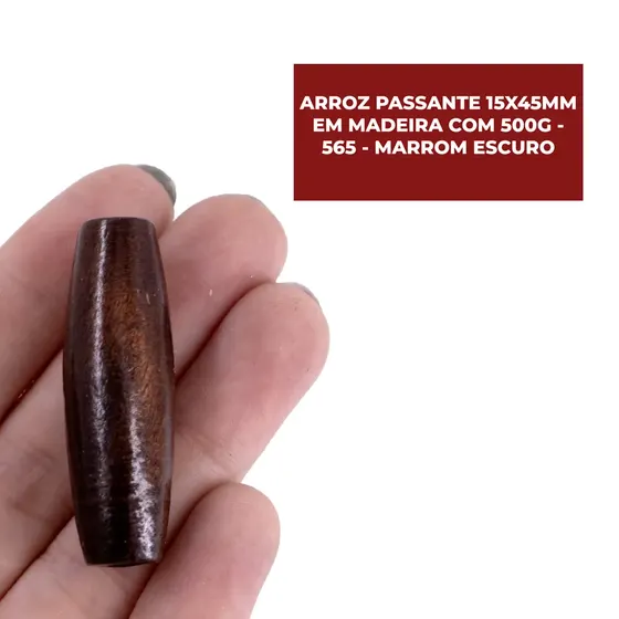 Arroz Passante 15X45Mm Em Madeira Com 500G