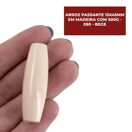 Arroz Passante 15X45Mm Em Madeira Com 500G