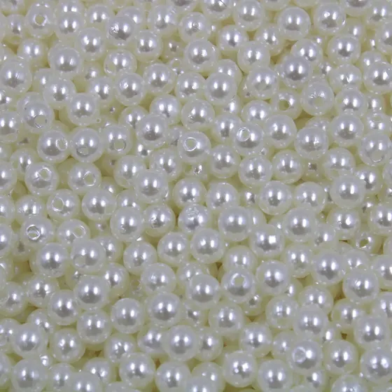Perola Inteira Com Furo 06Mm Em Abs Com 500Gr 224 - Perola 224
