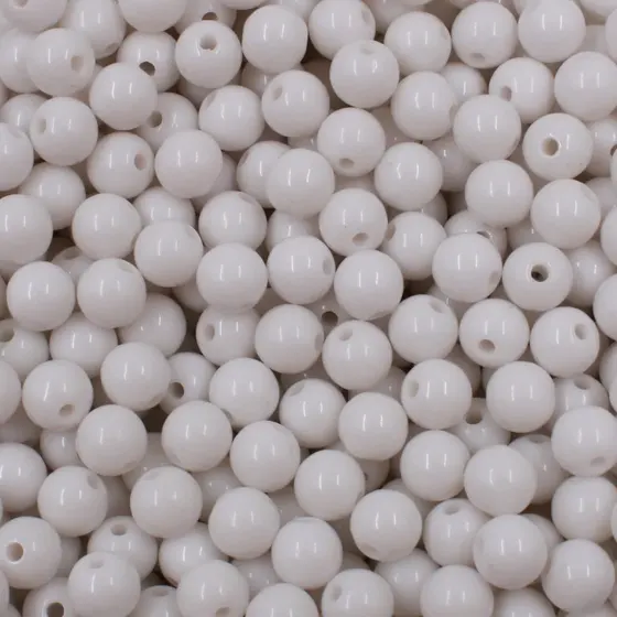 Bola Plastica Leitosa Passante 08Mm Com 500G