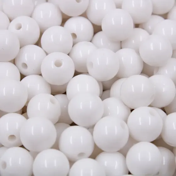 Bola Plastica Leitosa Passante 10Mm Com 500Gr