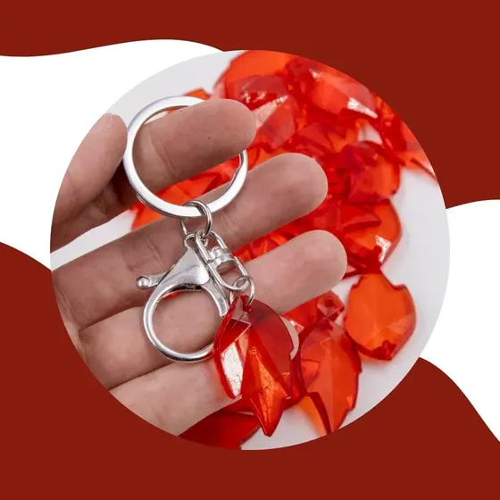 Pingente Asa De Anjo 20X32Mm Em Acrilico Com 500Gr 012 - Vermelho 12