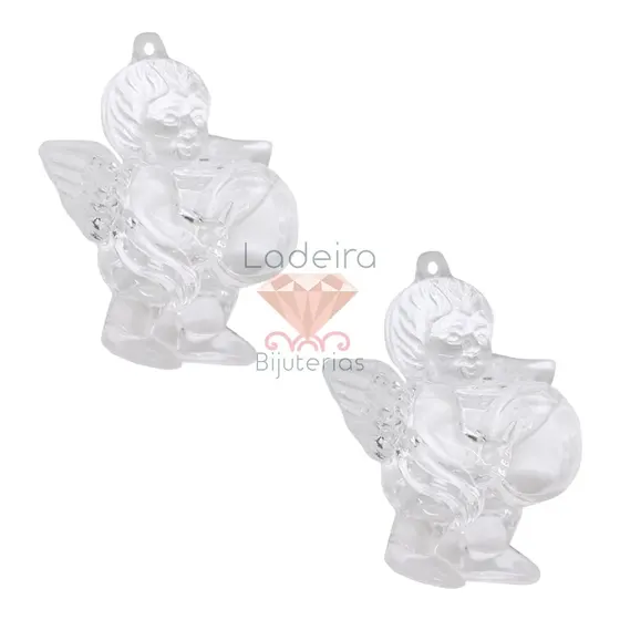 Pingente Anjo Tocando 45X42Mm Com 500G 001 - Cristal Transparente 001