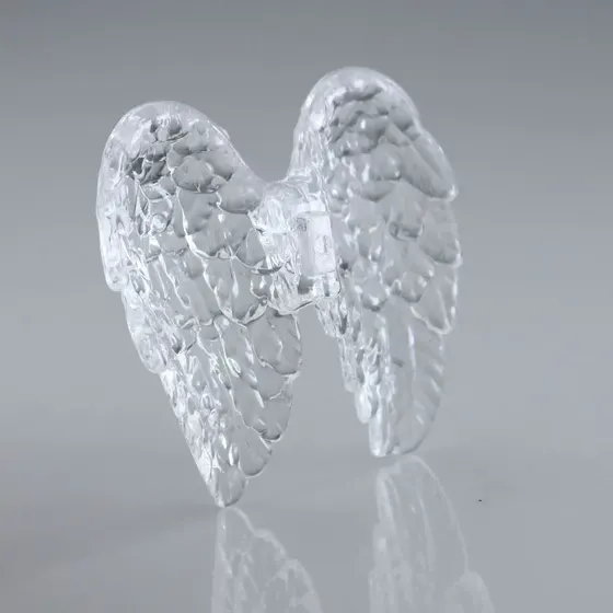 Asa De Anjo 57Mm Em Acrilico Com 500Gr 001 - Cristal Transparente 001