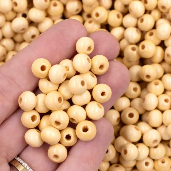 Bola Passante 08Mm Em Madeira Com 500G