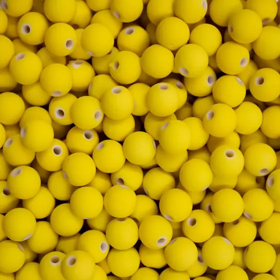 Bola Emborrachada Passante 08Mm Em Plastico Com 50Gr B612 - Amarelo B612