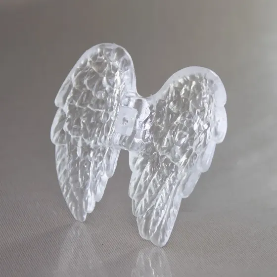 Asa De Anjo Passante Grande Acrilico 56Mm 500G 001 - Cristal Transparente 001