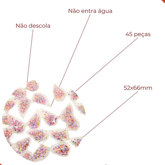 Aplique Asa De Anjo 52X66Mm Em Plastico Com 50 Pecas 103 - Colorido 103