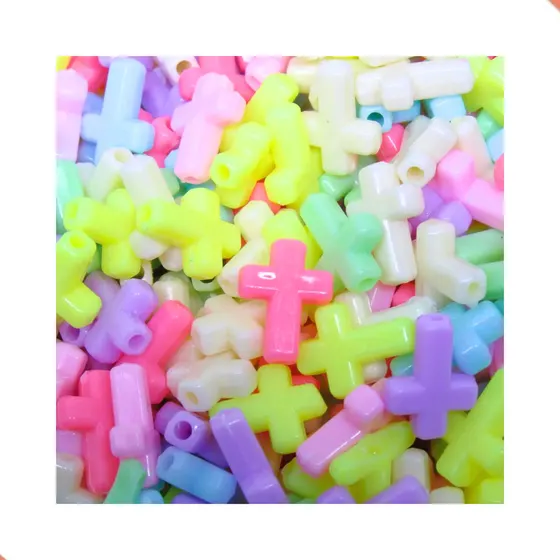 Entremeio Cruz Infantil 20X10Mm Em Plastico Com 500Gr 103 - Colorido 103