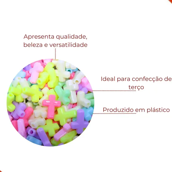 Entremeio Cruz Infantil 20X10Mm Em Plastico Com 500Gr 103 - Colorido 103