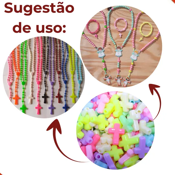 Entremeio Cruz Infantil 20X10Mm Em Plastico Com 500Gr 103 - Colorido 103