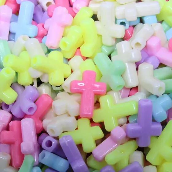 Entremeio Cruz Infantil 20X10Mm Em Plastico Com 500Gr 103 - Colorido 103