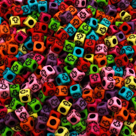 Entremeio Quadrado Cruz Infantil 6X6Mm Em Plastico Com 500Gr