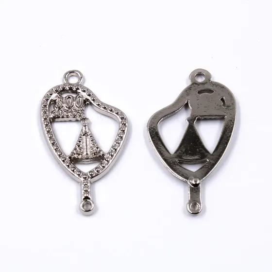 Entremeio Nossa Senhora Aparecida 300 Anos 19X35Mm Em Zamac Com 12 Pecas