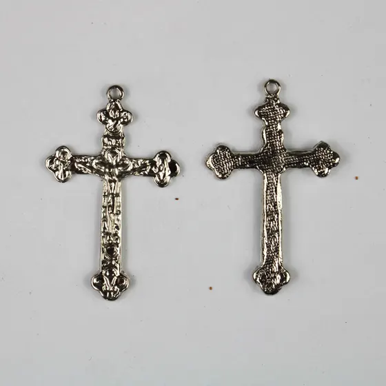 Pingente Crucifixo Trabalhado 50Mm Em Zamac Com 100Gr