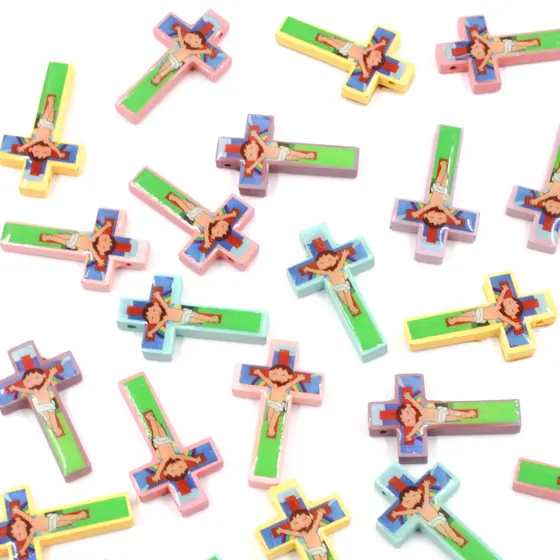 Crucifixo Para Terco 37X19Mm Em Madeira Com 200 Pecas