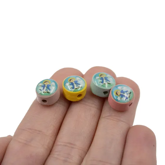 Entremeio Santo Para Terco 11Mm Em Madeira Com 50 Pecas