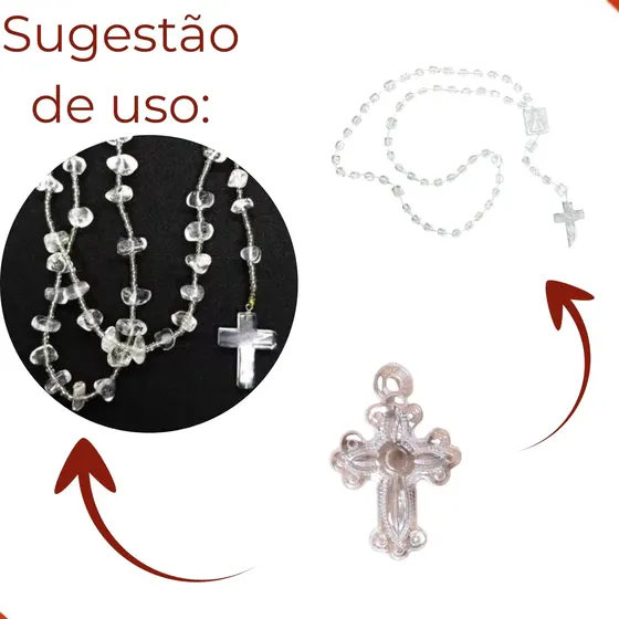 Pingente Cruz 17X13Mm Em Acrilico Com 500Gr
