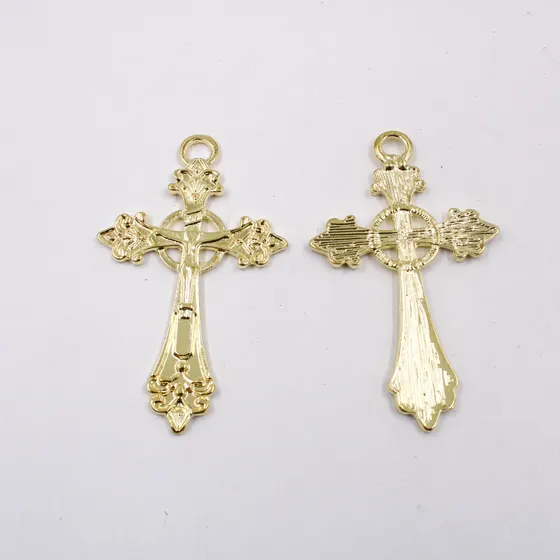 Pingente Cruz 65X38Mm Em Zamac Com 100Gr