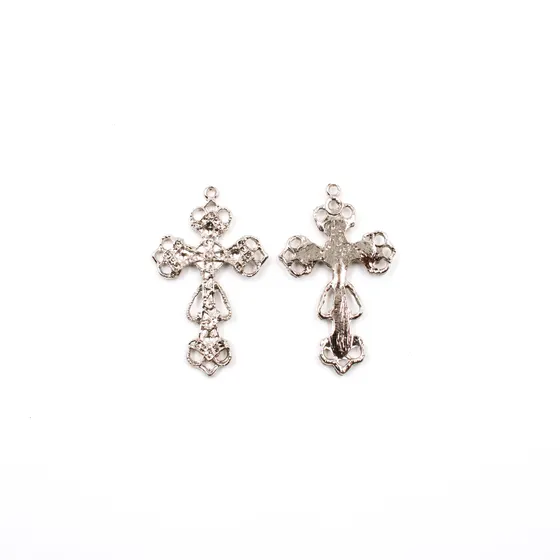 Pingente Cruz 50X31Mm Em Zamac Com 100Gr