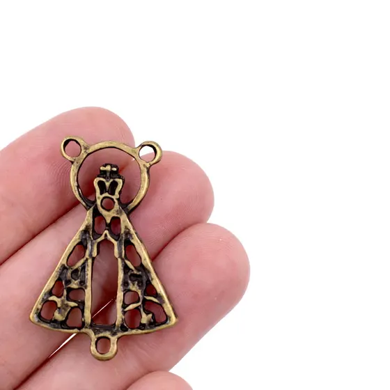 Entremeio Nossa Senhora 35X25Mm Em Zamac Com 12 Pecas - Ouro Velho