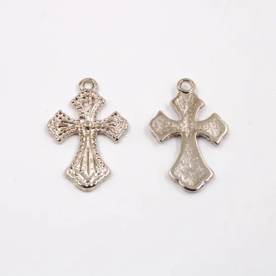 Pingente Cruz 25X16Mm Em Zamac Com 100Gr