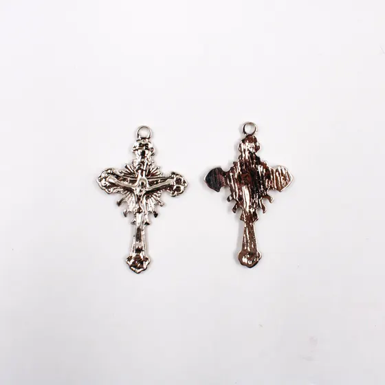 Pingente Cruz 51X31Mm Em Zamac Com 100Gr - Niquel