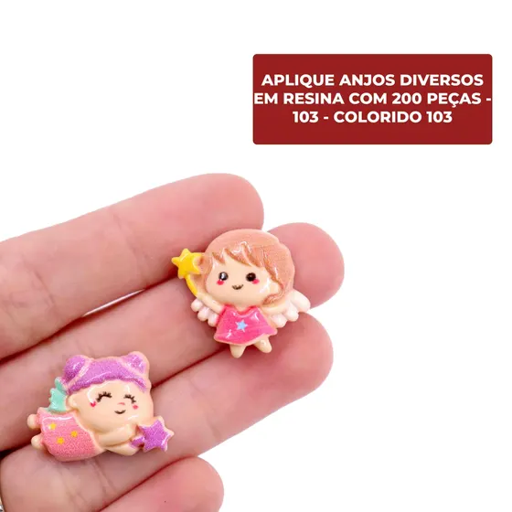 Aplique Anjos Diversos Em Resina Com 200 Pecas