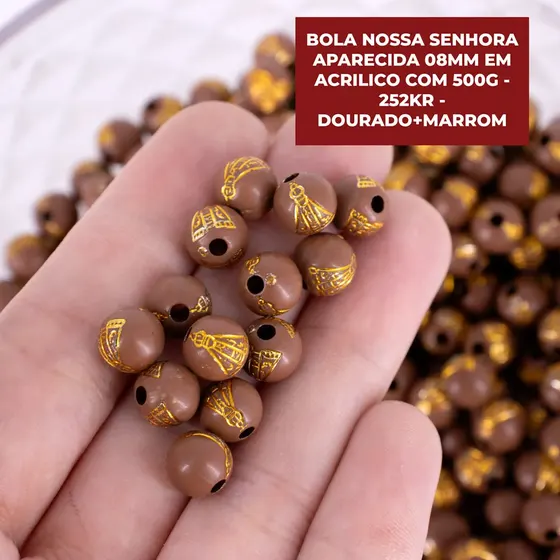 Bola Nossa Senhora Aparecida 08Mm Em Acrilico Com 500G