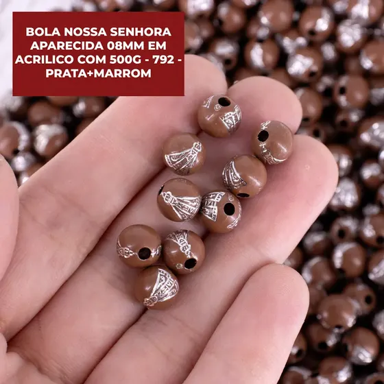 Bola Nossa Senhora Aparecida 08Mm Em Acrilico Com 500G