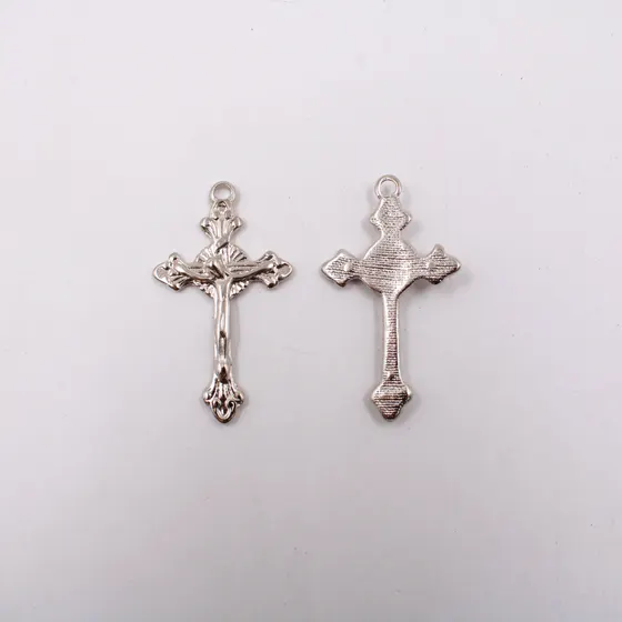 Pingente Cruz 47X26Mm Em Zamac Com 100Gr - Niquel