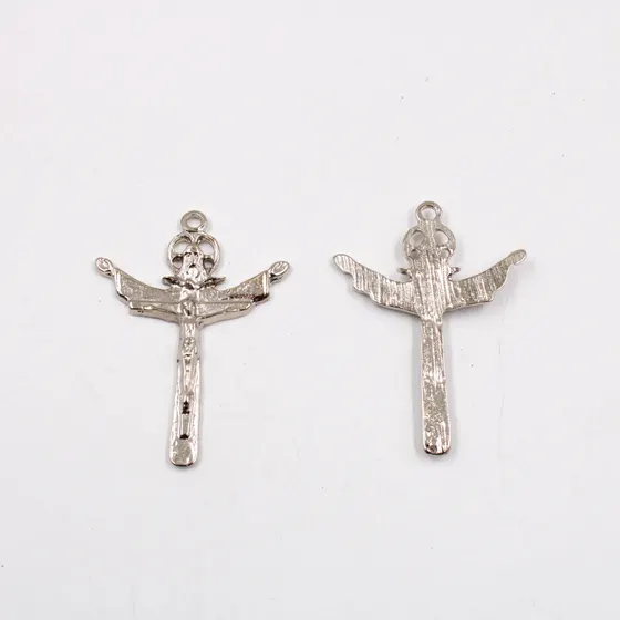 Pingente Crucifixo Cristo Redentor 47Mm Em Zamac Com 100Gr - Niquel